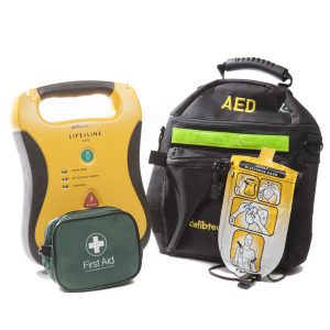Defibtech Lifeline Automated External Defibrillator, Soft Carry Case, AED Prep Kit and Adult Electrode Pads